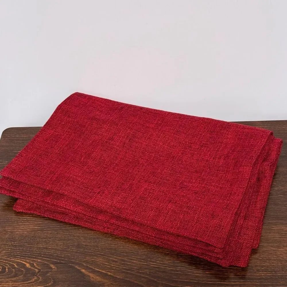 6 piece Placemat set red black cloth size 13x19